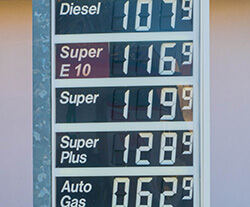 niedrige Spritpreise an der Tankstelle Preistafel Tankstelle